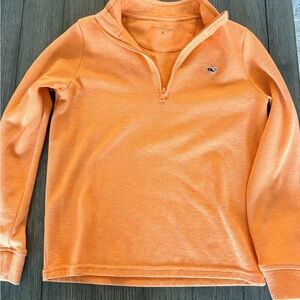 Vineyard Vines Youth Boys Bright Orange Zip-Up Sweater